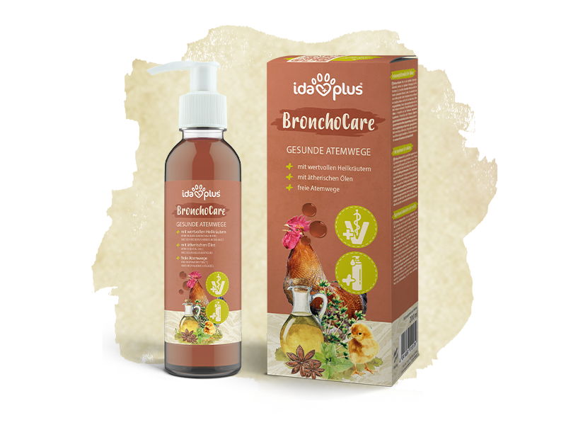 Produktbild BronchoCare Produktbild von BronchoCare für Hühner und anderes Geflügel. Gesunde Atemwege. Flasche mit Pumpspender